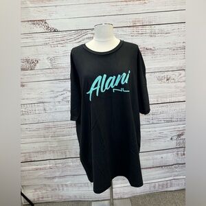 Alani  Nu Black Tshirt w/Teal Writing Size 3XL